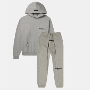 Essentials Heather Gray Hoodie and Joggers